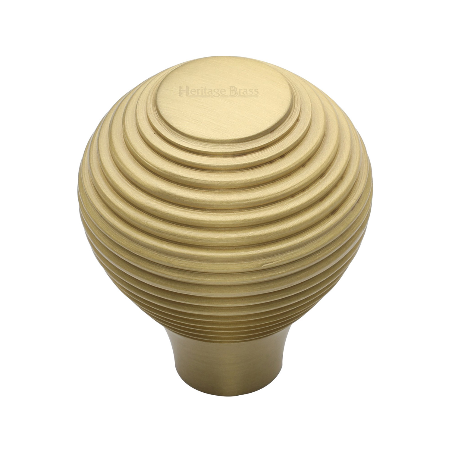 Heritage Brass Cabinet Knob Reeded Design 38mm