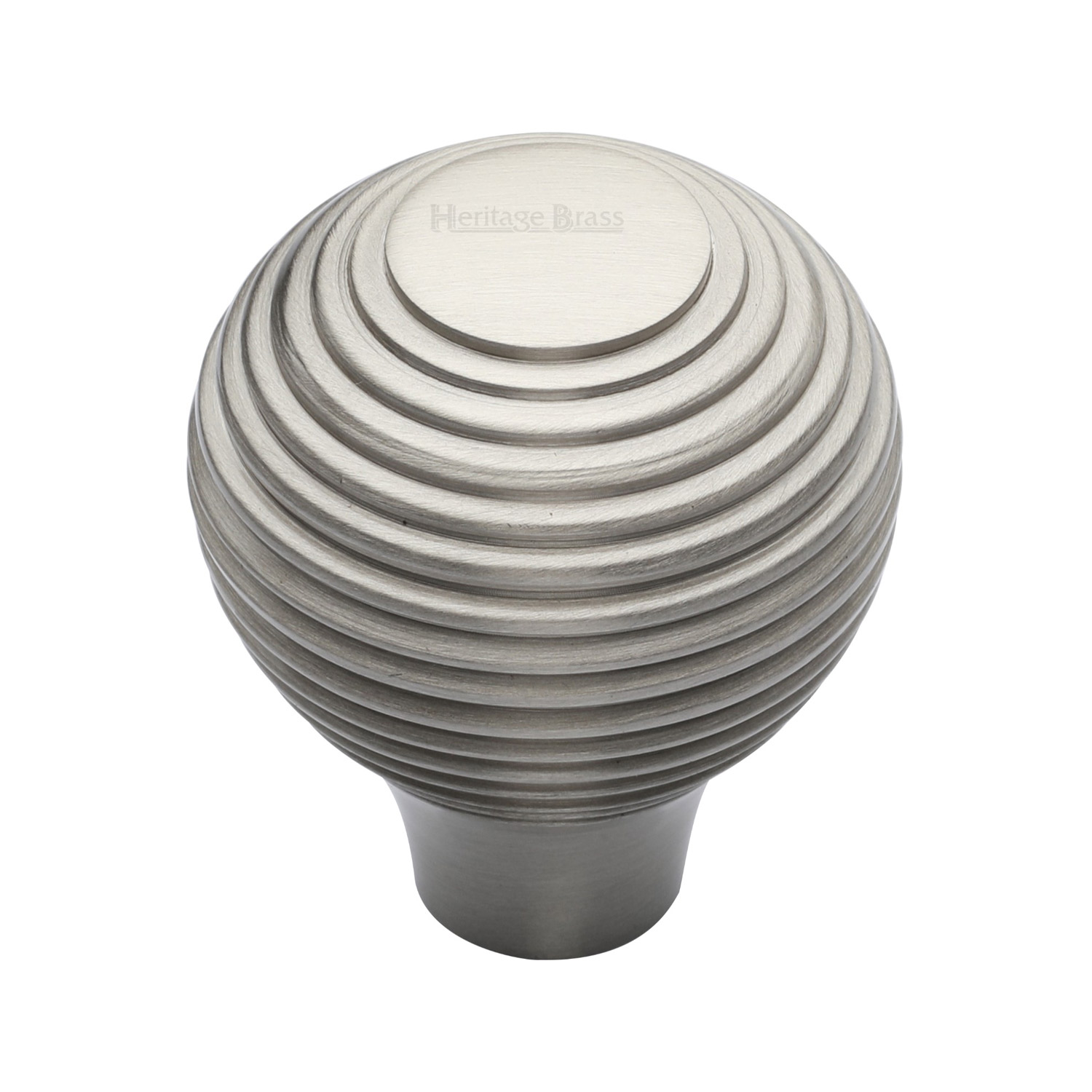 Heritage Brass Cabinet Knob Reeded Design 38mm
