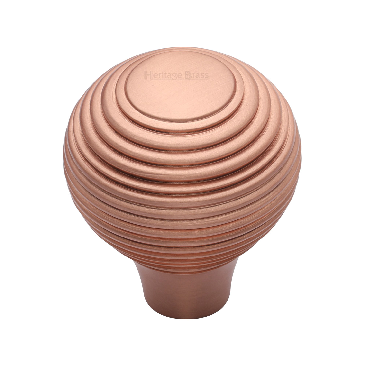 Heritage Brass Cabinet Knob Reeded Design 38mm