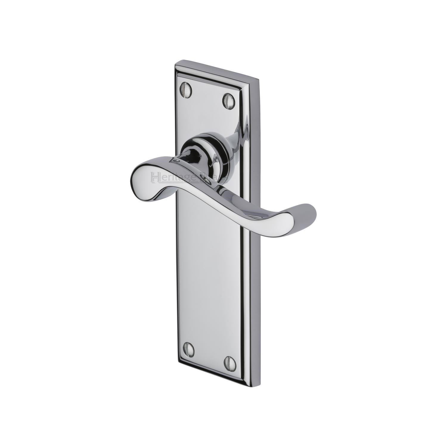 Heritage Brass Door Handle Lever Latch Edwardian Design