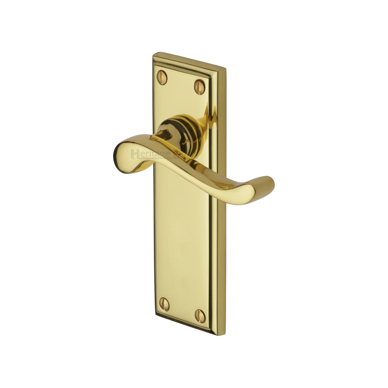 Heritage Brass Door Handle Lever Latch Edwardian Design