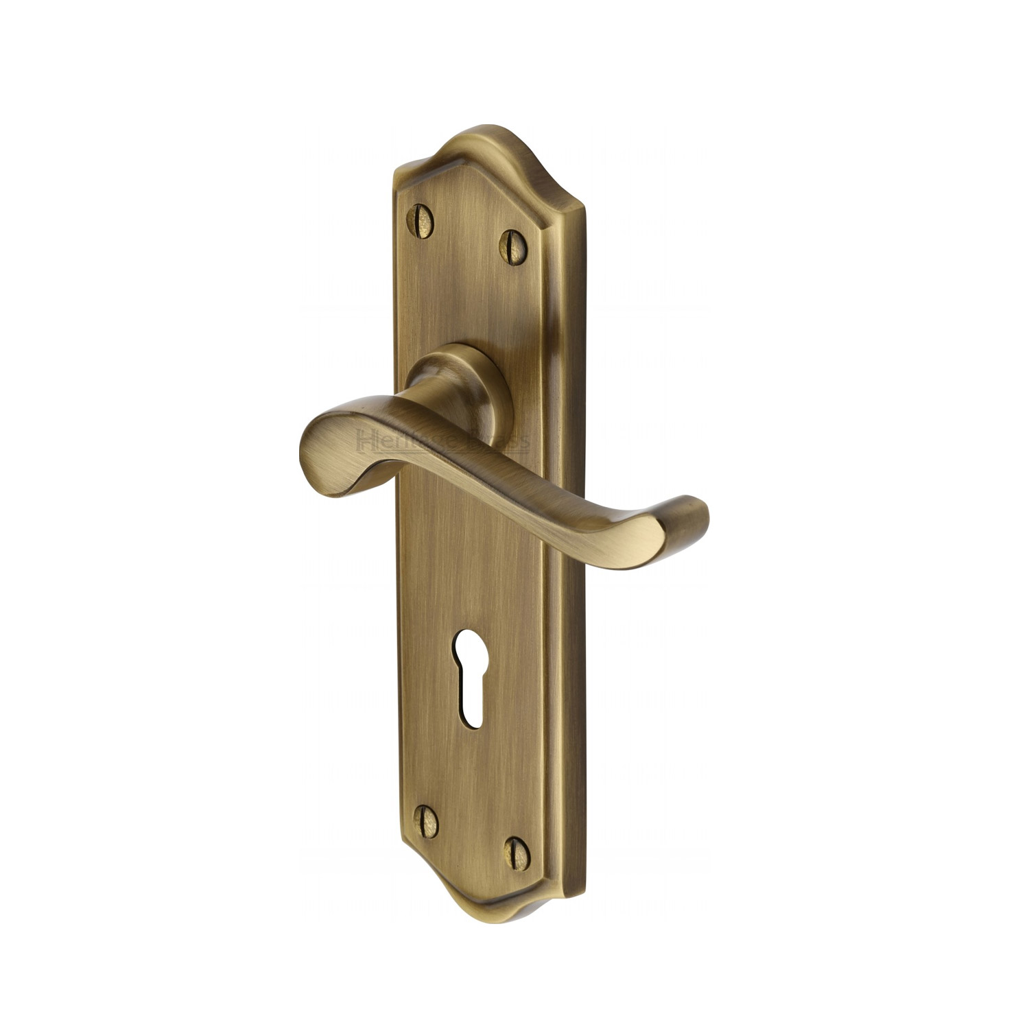 Heritage Brass Door Handle Lever Lock Buckingham Design