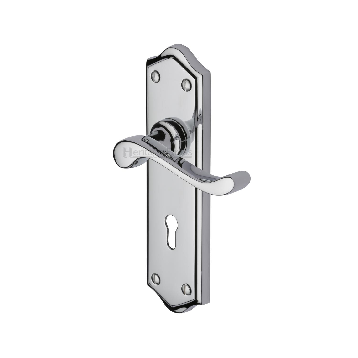 Heritage Brass Door Handle Lever Lock Buckingham Design
