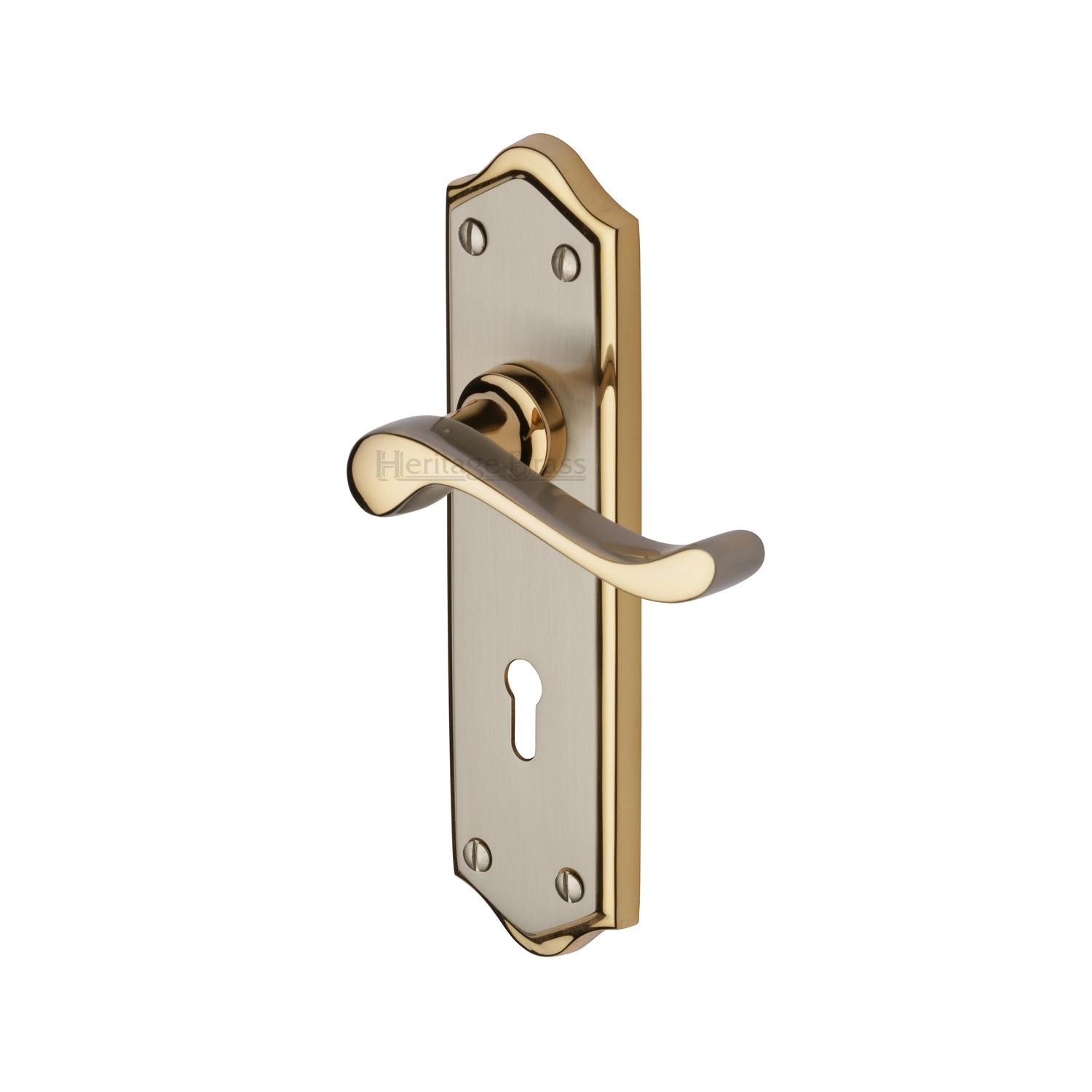 Heritage Brass Door Handle Lever Lock Buckingham Design