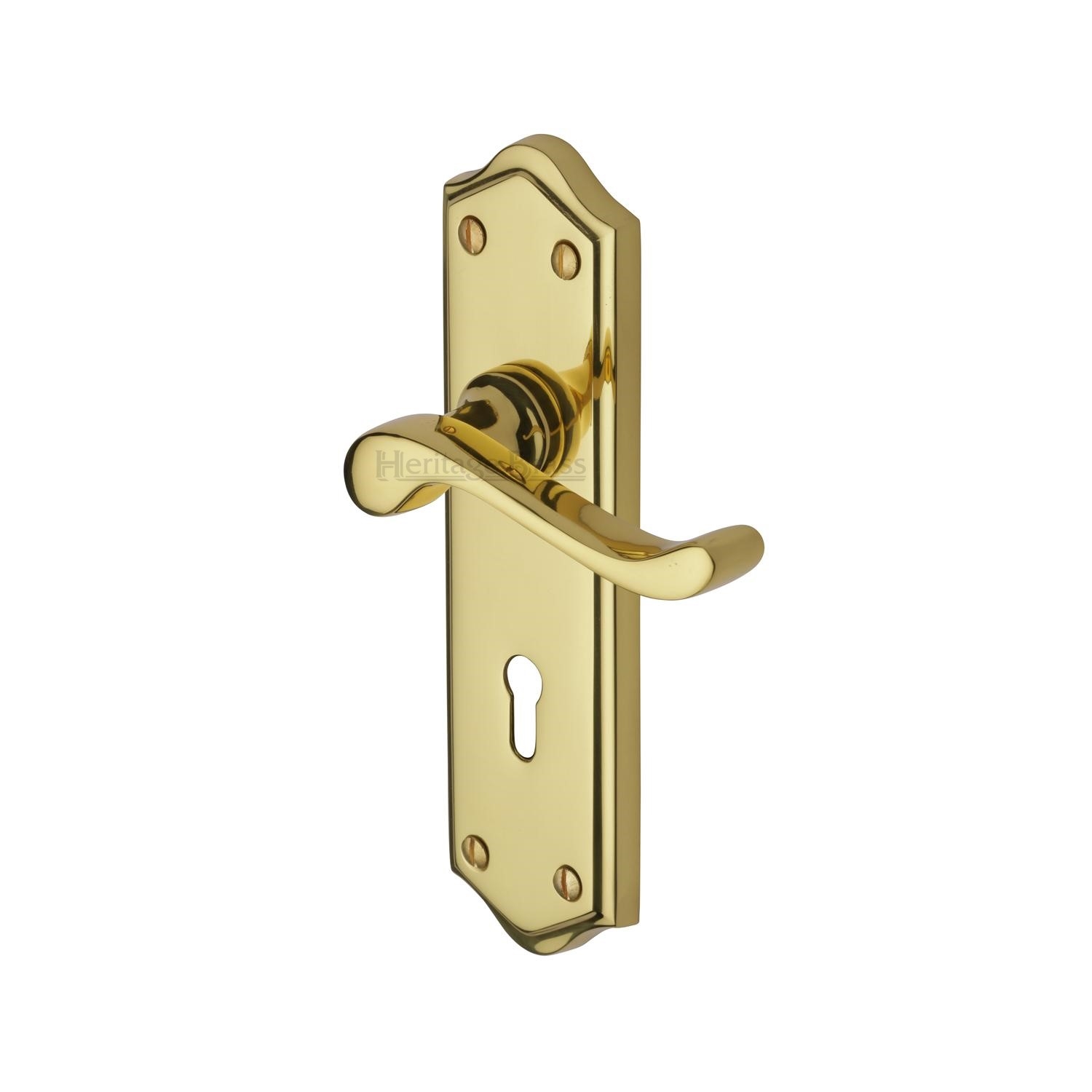 Heritage Brass Door Handle Lever Lock Buckingham Design