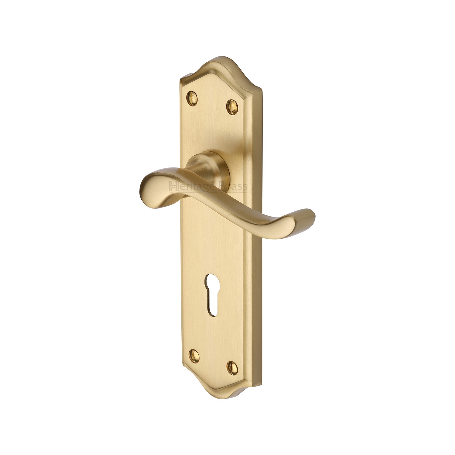 Heritage Brass Door Handle Lever Lock Buckingham Design