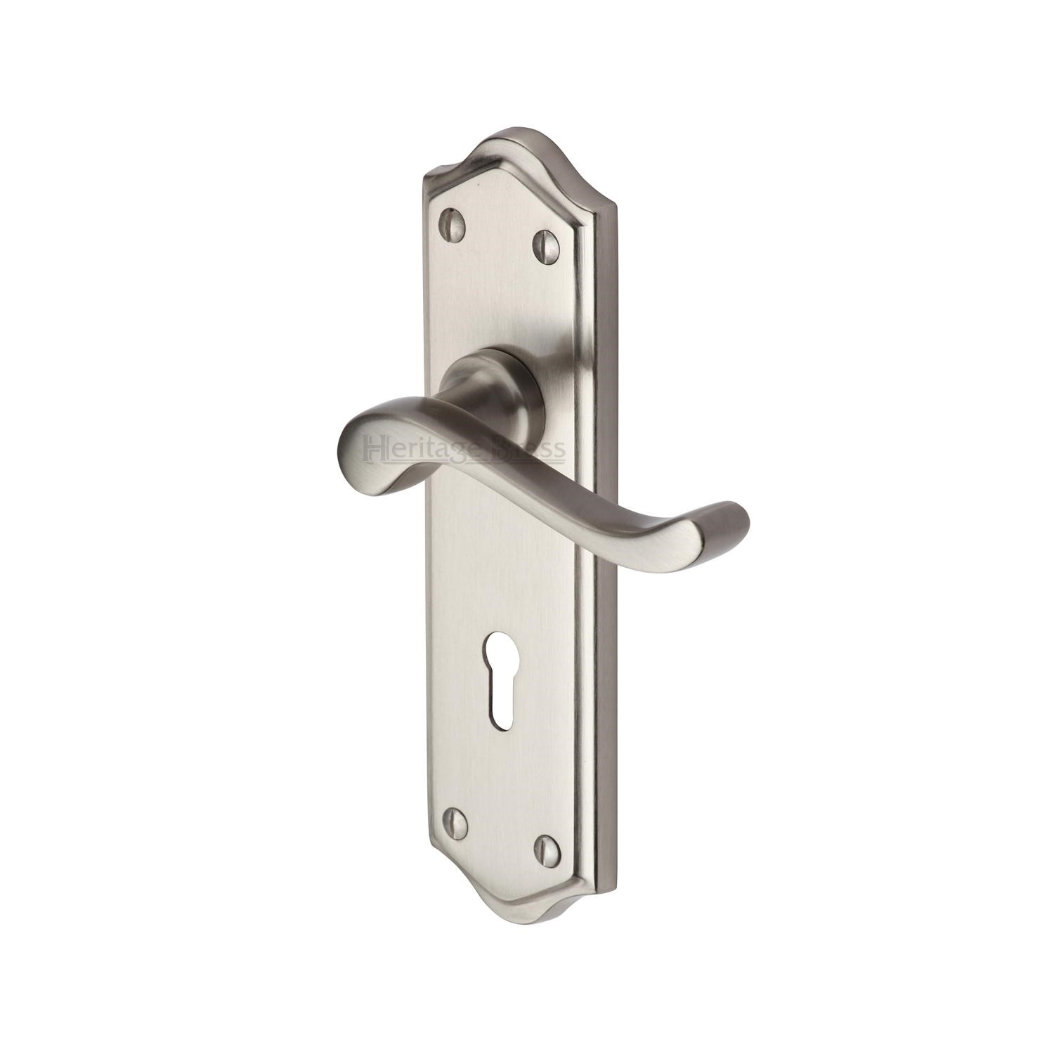 Heritage Brass Door Handle Lever Lock Buckingham Design