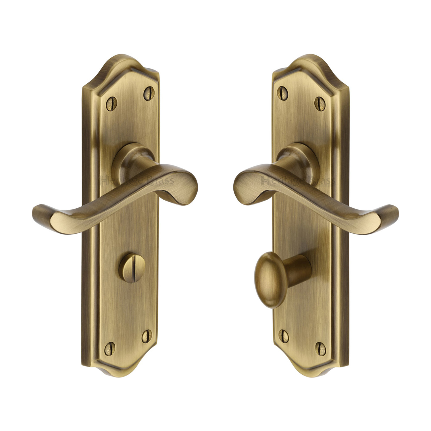 Heritage Brass Door Handle for Bathroom Buckingham Design