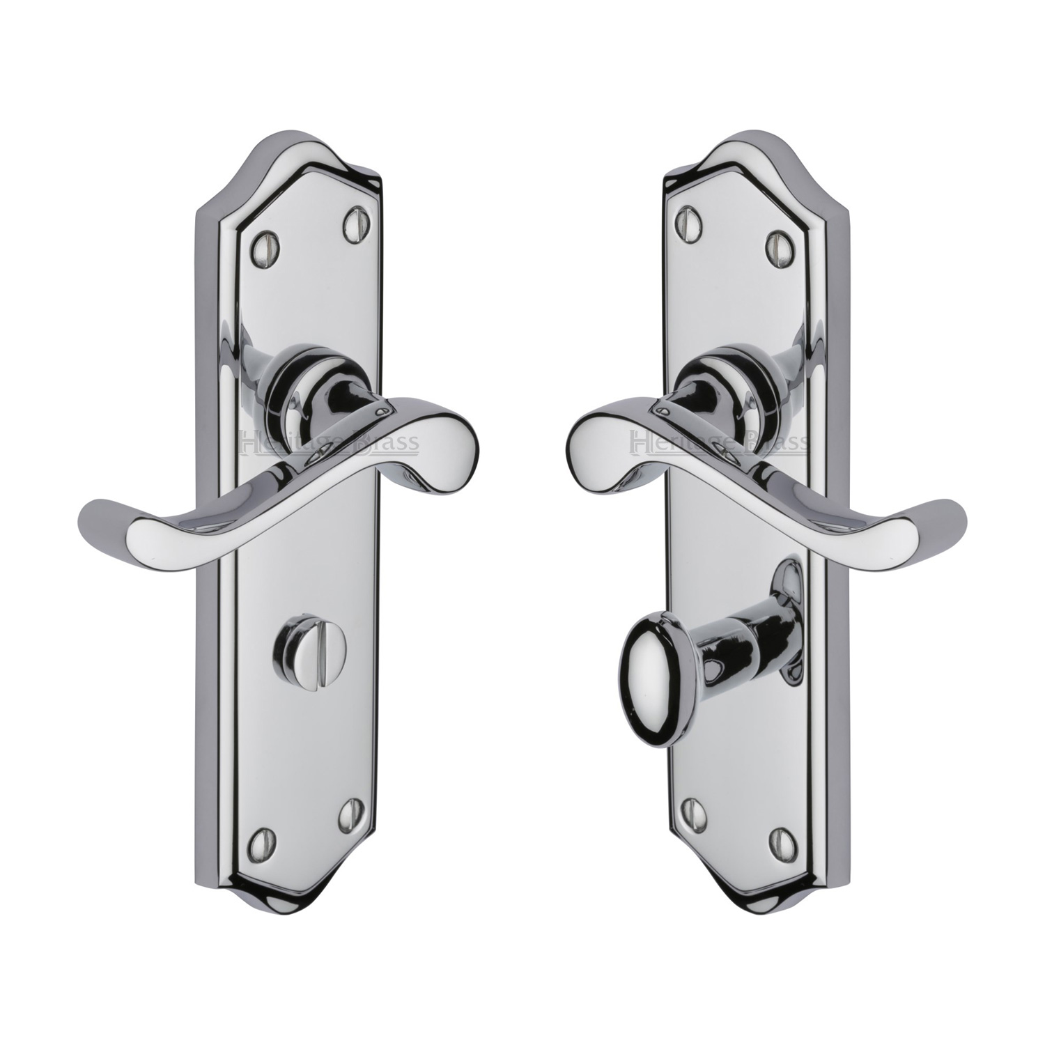 Heritage Brass Door Handle for Bathroom Buckingham Design