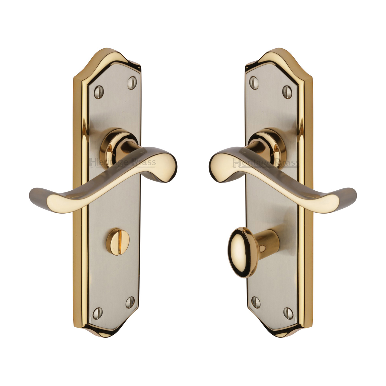 Heritage Brass Door Handle for Bathroom Buckingham Design