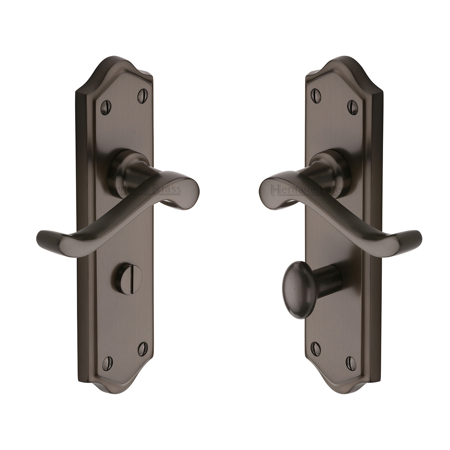 Heritage Brass Door Handle for Bathroom Buckingham Design