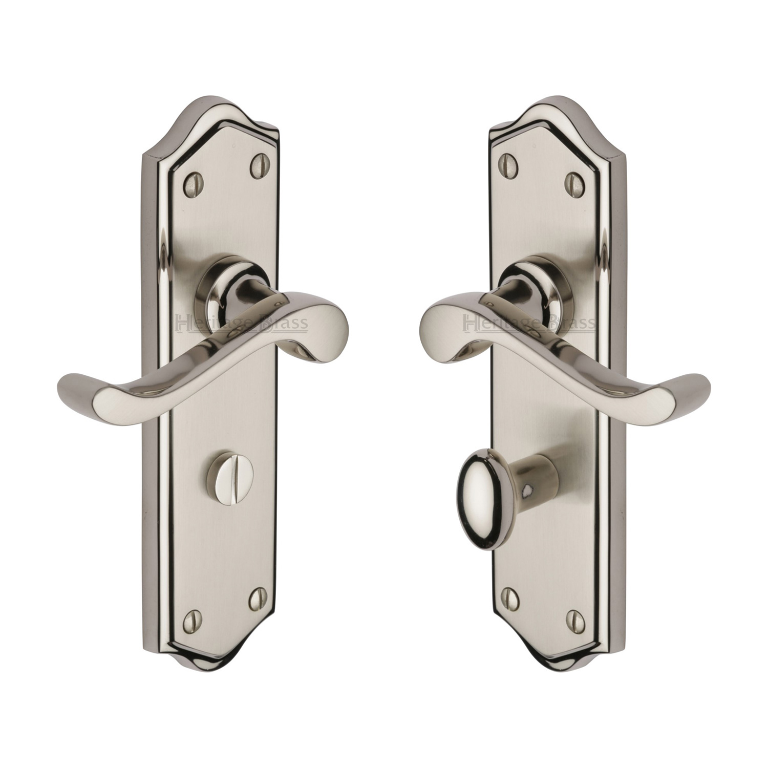 Heritage Brass Door Handle for Bathroom Buckingham Design