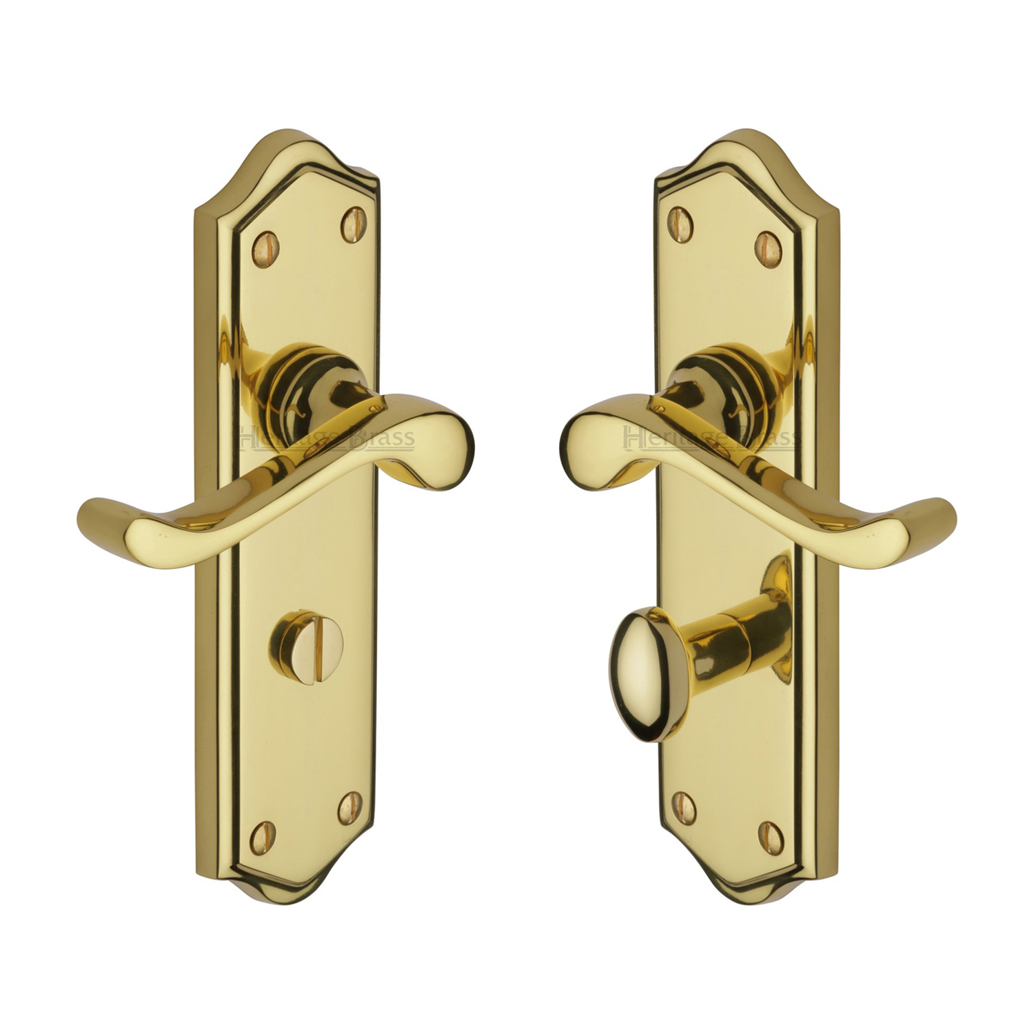 Heritage Brass Door Handle for Bathroom Buckingham Design