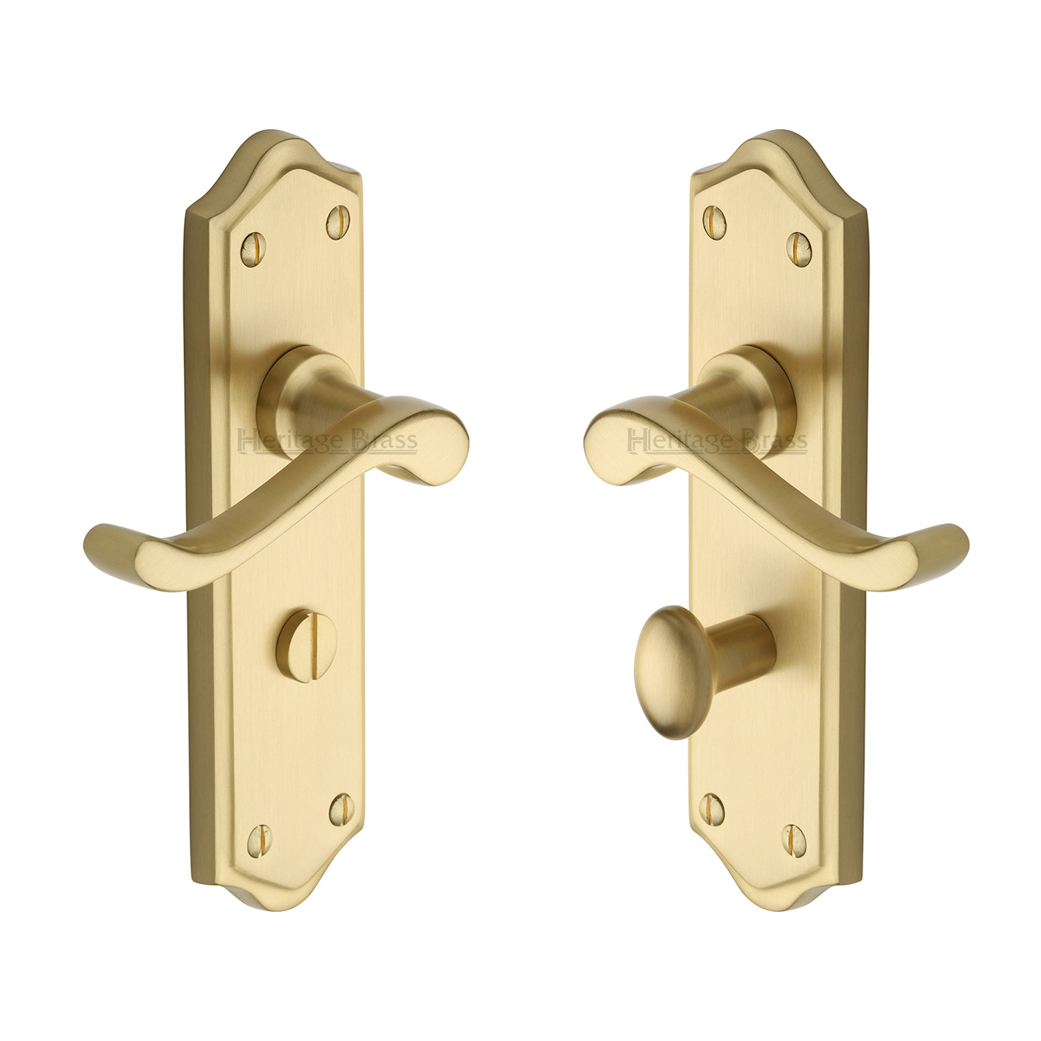 Heritage Brass Door Handle for Bathroom Buckingham Design