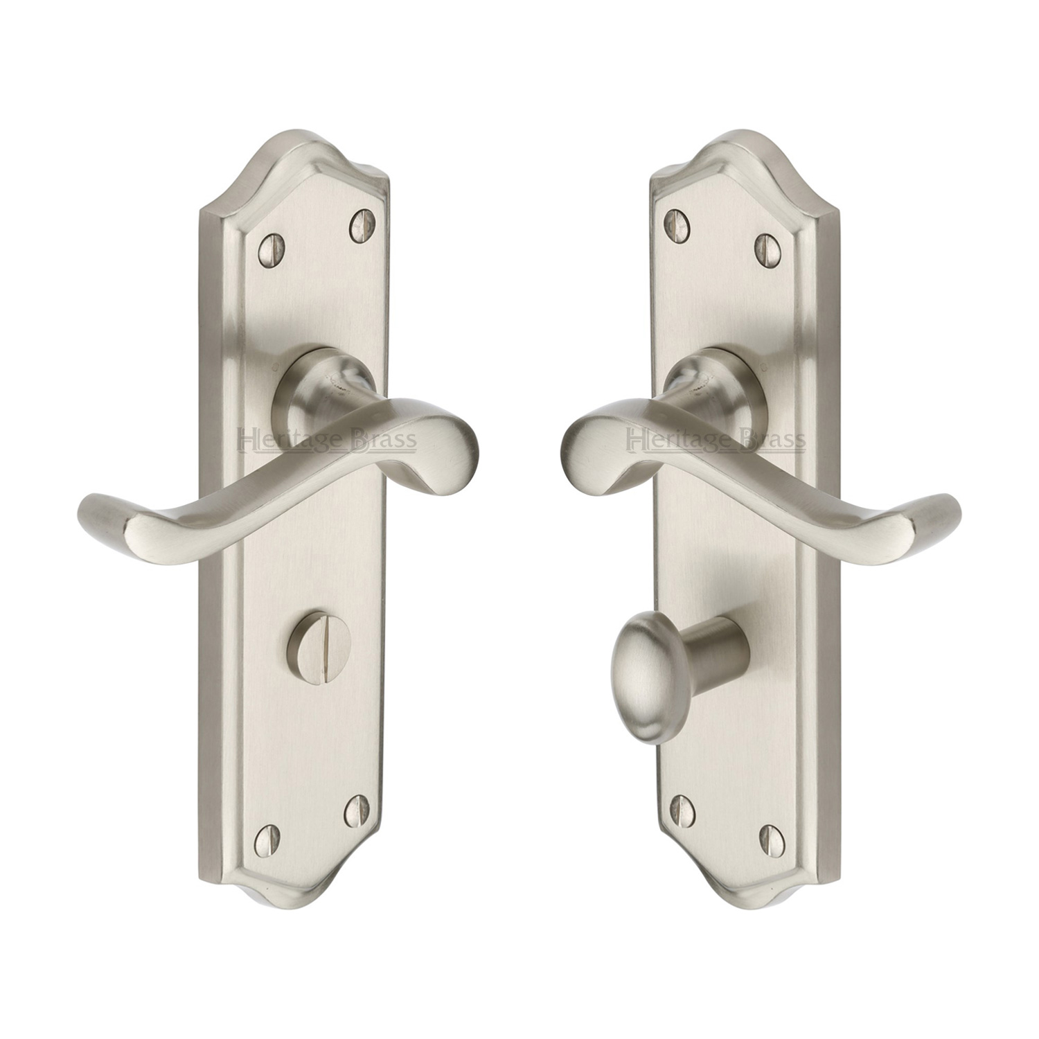 Heritage Brass Door Handle for Bathroom Buckingham Design