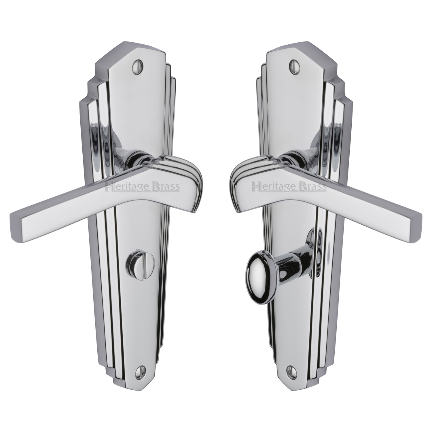 Heritage Brass Door Handle for Bathroom Waldorf Design
