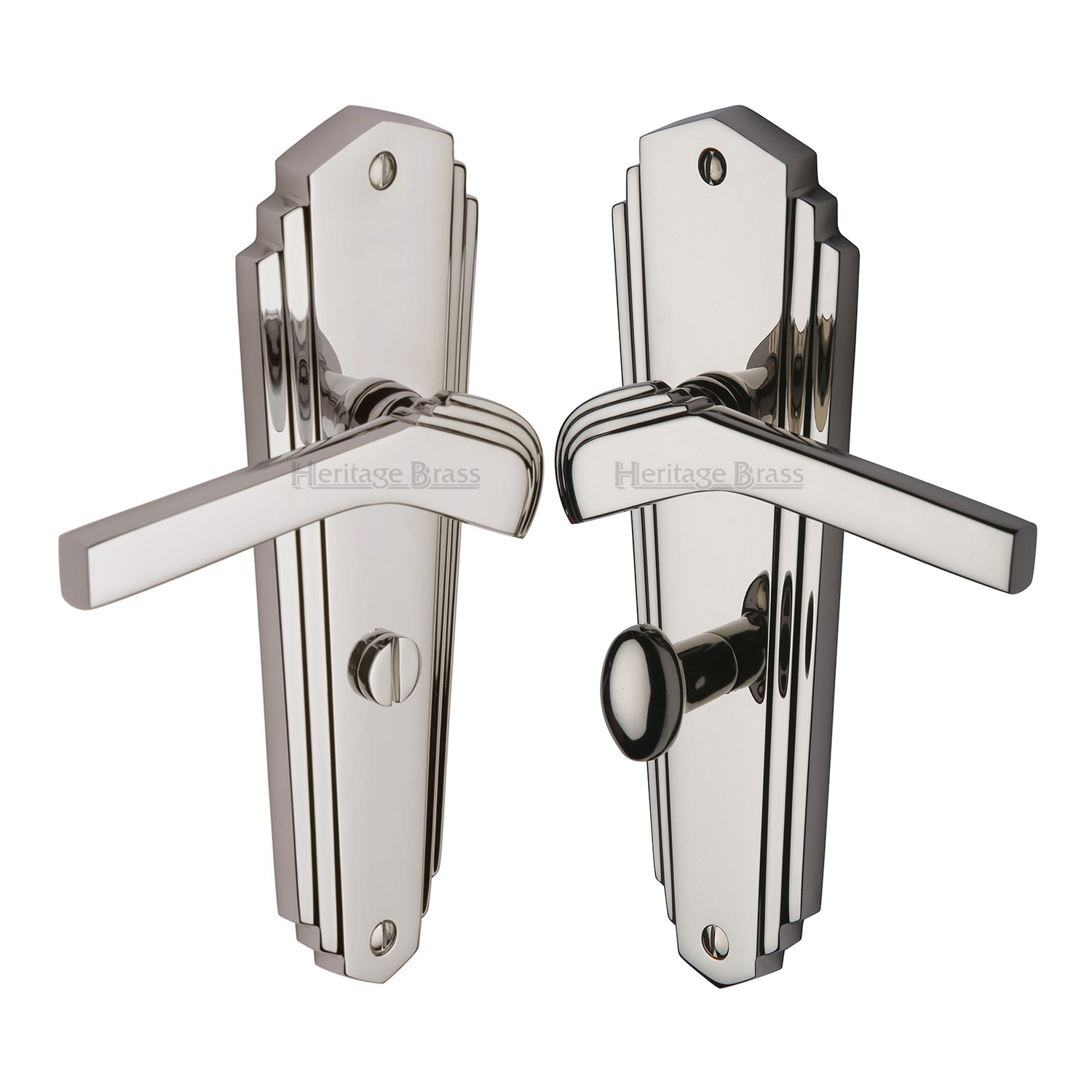 Heritage Brass Door Handle for Bathroom Waldorf Design