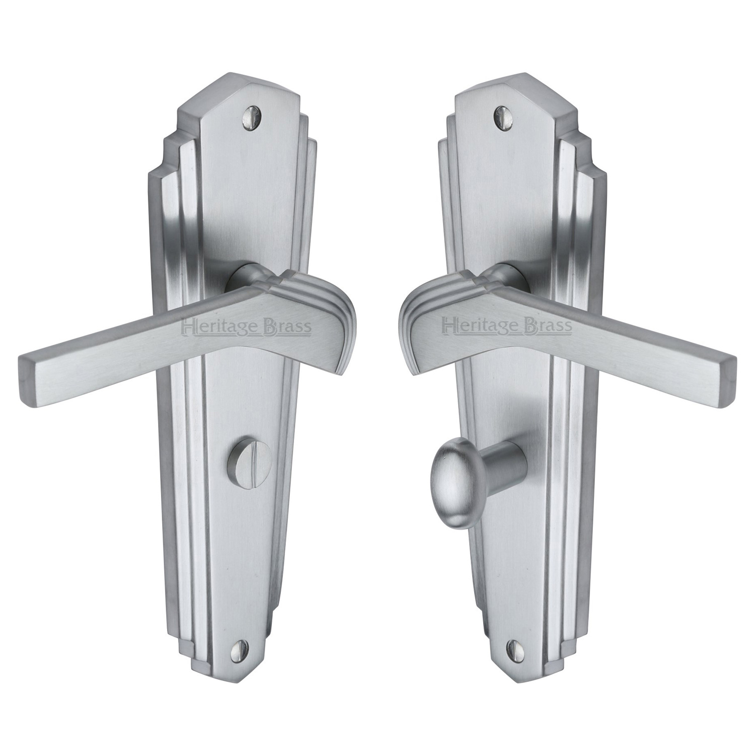 Heritage Brass Door Handle for Bathroom Waldorf Design