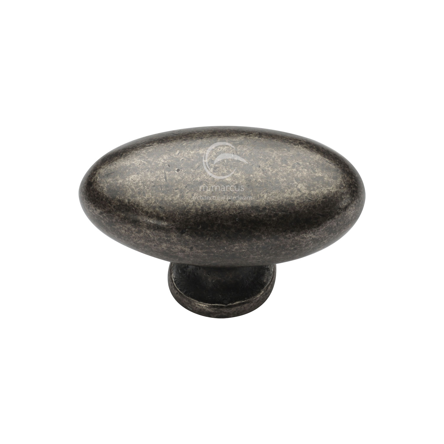 White Bronze Rustic Cabinet Knob Oval Design 50mm