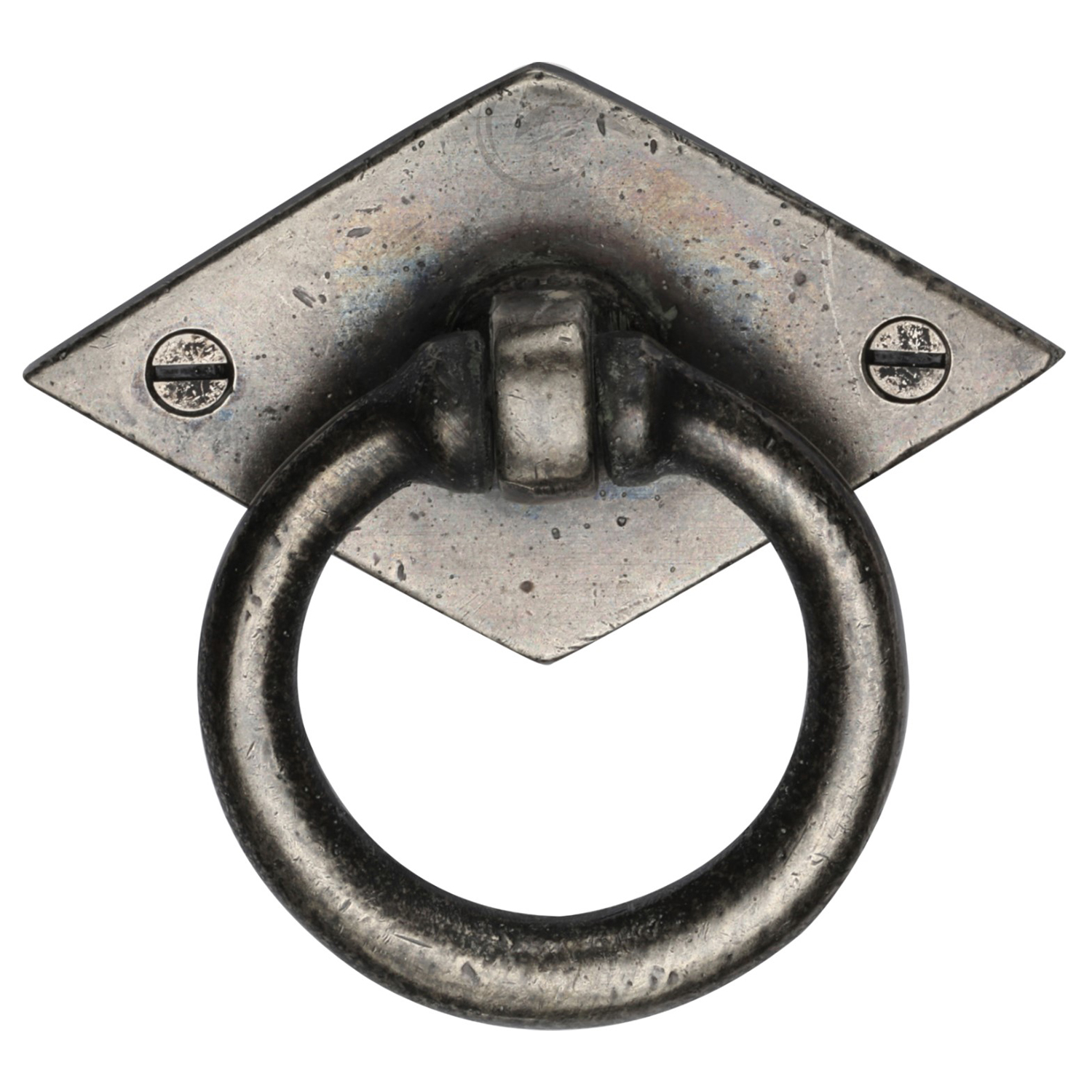White Bronze Rustic Diamond Cabinet Ring Drop Pull