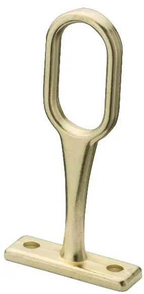 Oval Wardrobe Rail Centre Support - to Suit 15mm Rail - Screw Fixing - Brass