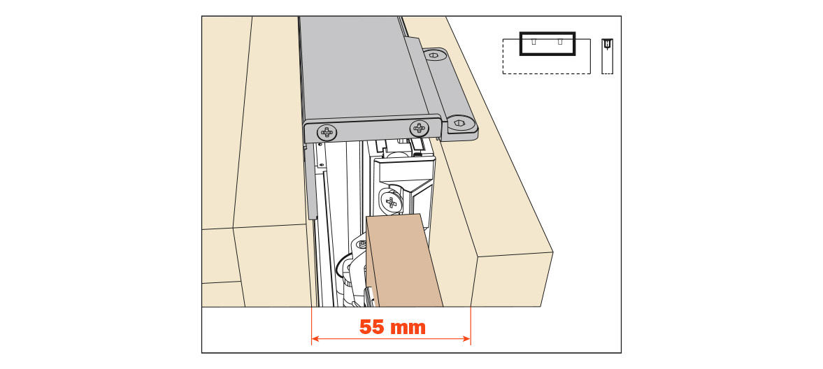Salice Exedra Pocket Hinge & Slide System Side Panel Connector