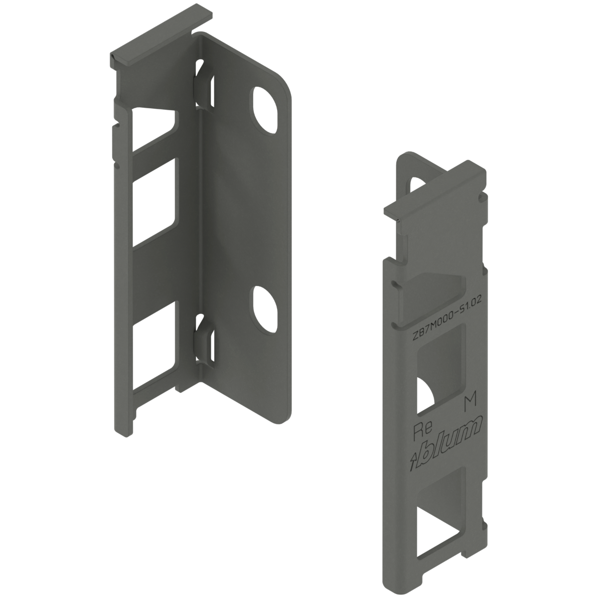 Blum Legrabox Back Fixing Bracket - 'M' Height (90.5mm) - Orion Grey