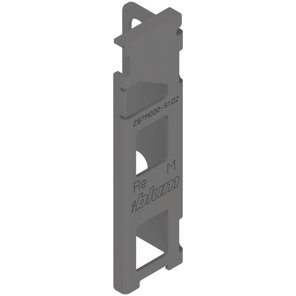 Blum Legrabox Back Fixing Bracket - 'M' Height (90.5mm) - Orion Grey