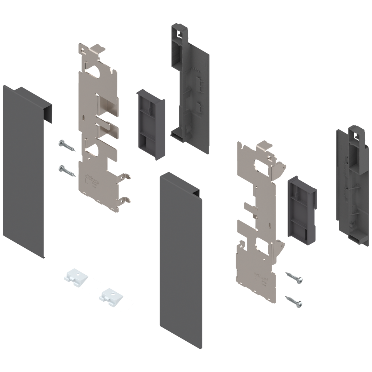 Blum Legrabox Internal Front Fixing Brackets - 'C' Height (177.5mm) - Inner Drawer - Design Element 