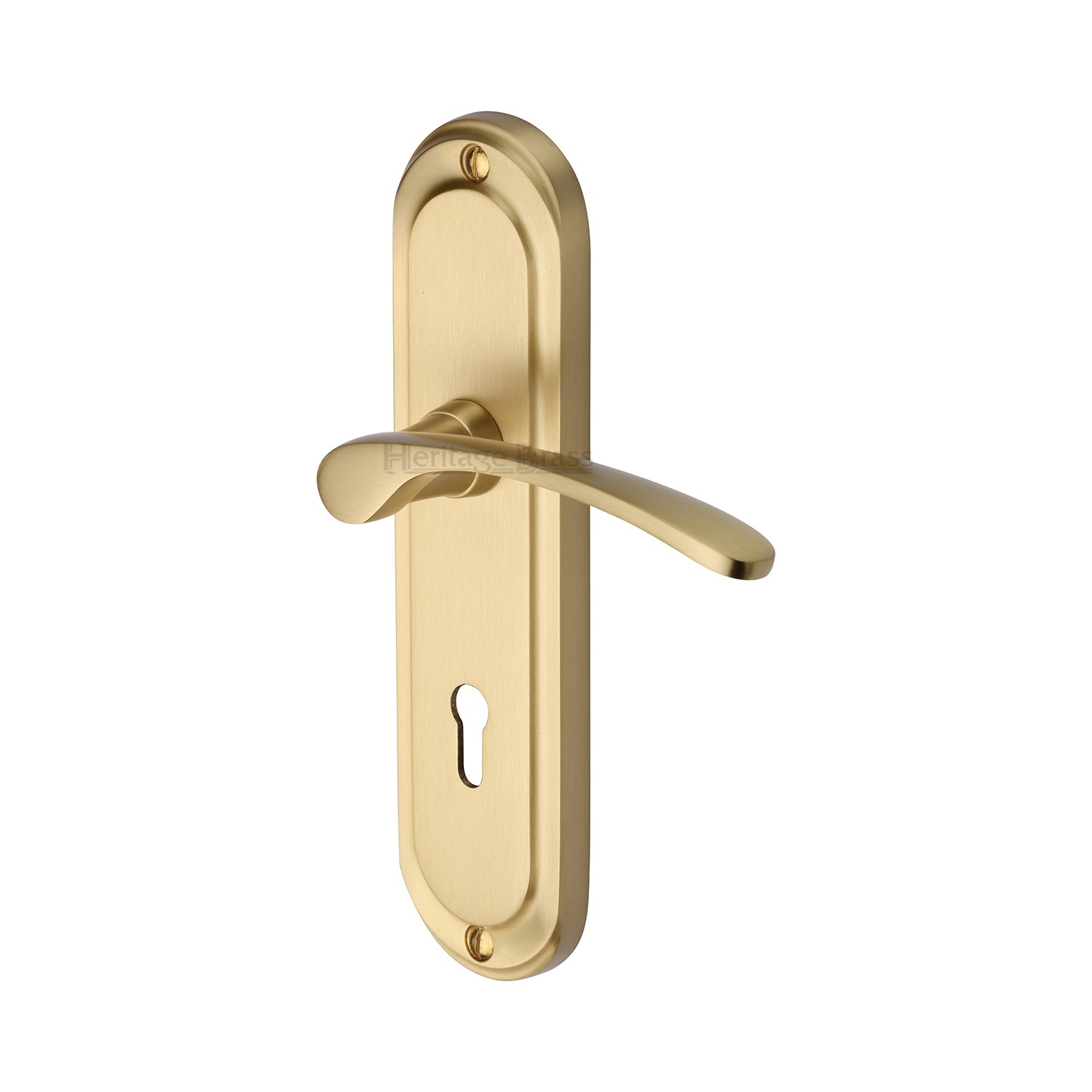 Heritage Brass Door Handle Lever Lock Ambassador Design