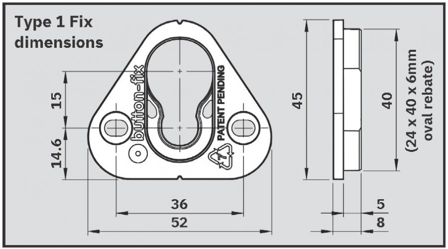 Button Fix Triangle Button-fix™ - Type 1 - Fix - SWS Hardware