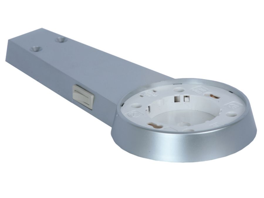 GX53 Downlight with Bare Wire Ends - Satin Silver Racquet Style Switched