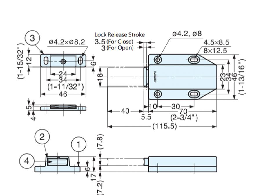 Magnetic Touch Latch - Long Stroke - SWS Hardware