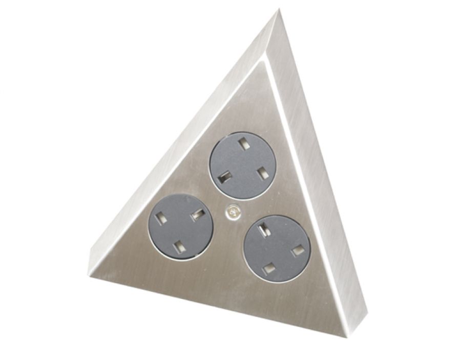 Triangular Corner Mounting 3 Gang Socket