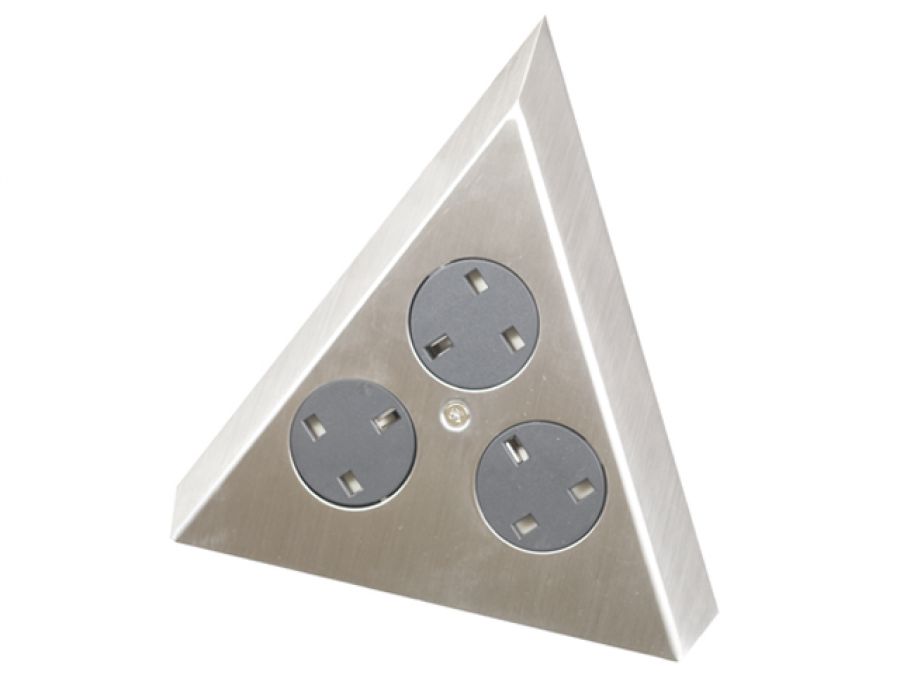 Triangular Corner Mounting 3 Gang Socket 