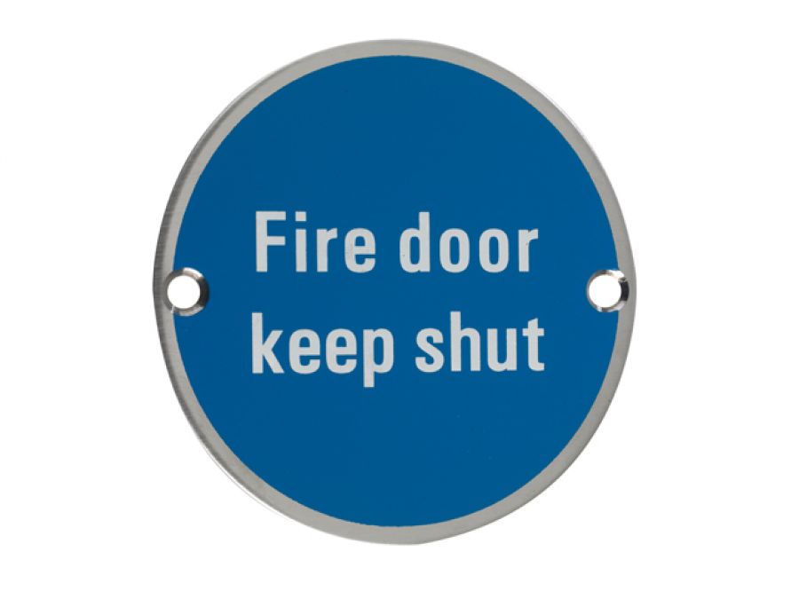Fire Door Keep Shut Sign - 76mm Dia