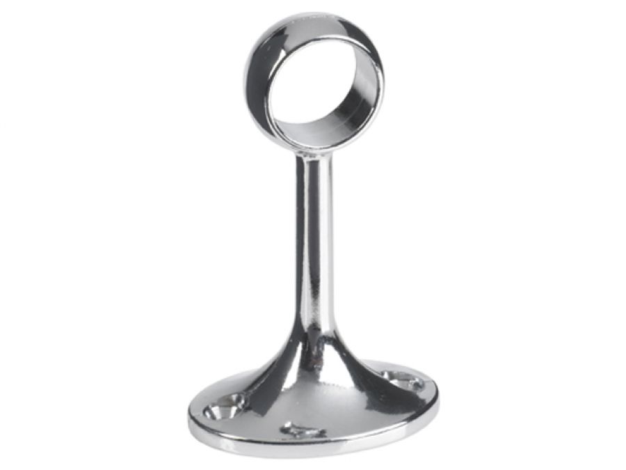 Circular Railing Support Wardrobe Rail Round Centre Support 25mm - Polished Chrome - SWS Hardware