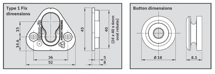 Button-fix™ Type 1 Fix + Button for CSK Wood Screw 