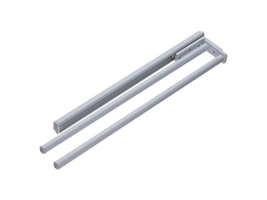 Towel Rail, with Two Arms, Silver Anodised Aluminium