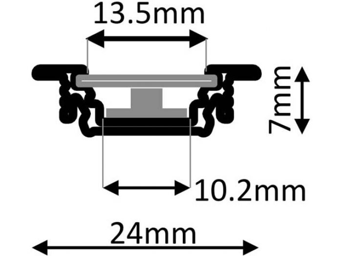 SEVERN Black Light Profile 12V White Diffuser - Warm White