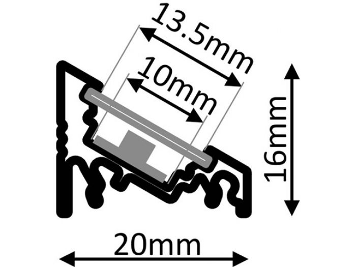 TYNE Aluminium Light Profile - 12V - White Diffuser - Warm White inc ...