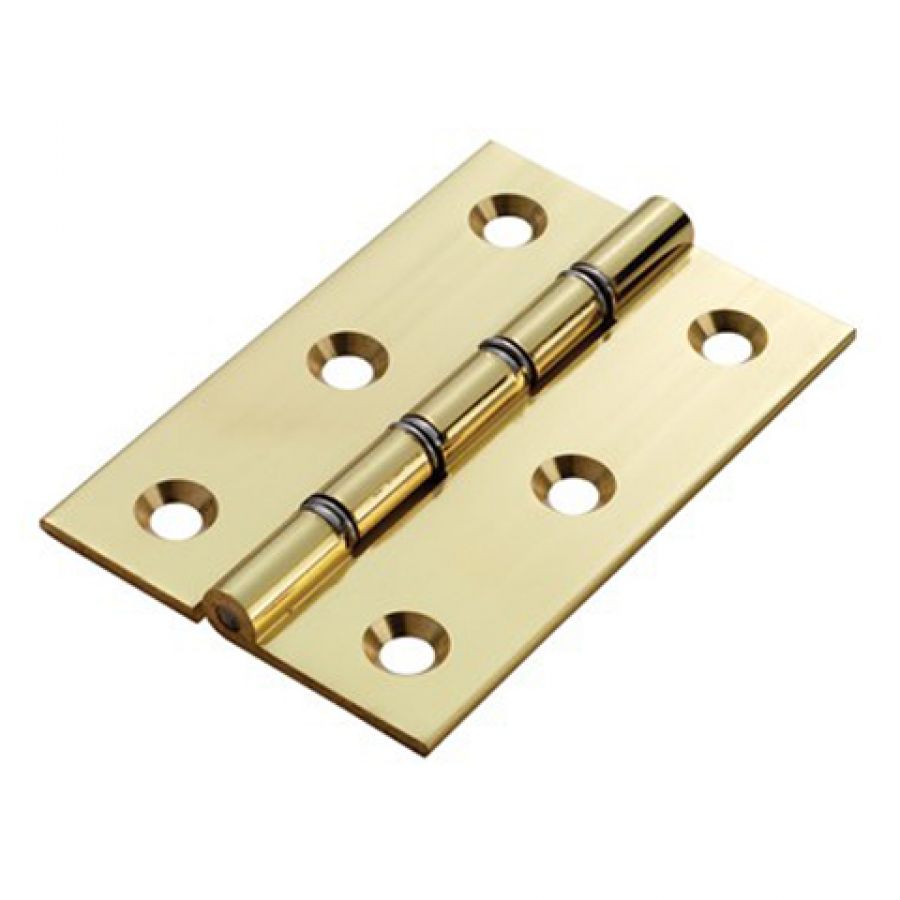 Double Steel Washered Brass Butt Hinge 76 x 50mm