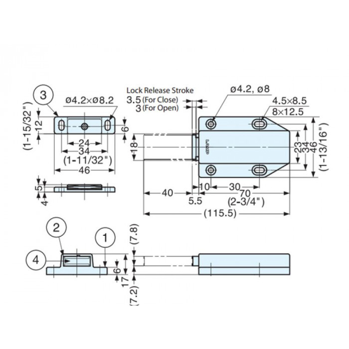 Magnetic Touch Latch - Long Stroke - SWS Hardware