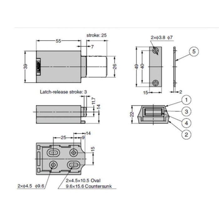 Heavy Duty Push Latch for Large Doors SWS Hardware