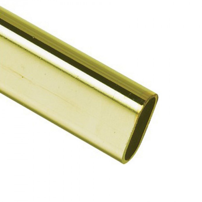 Wardrobe Rail Oval 15 x 30 x 2500mm Brass SWS Hardware