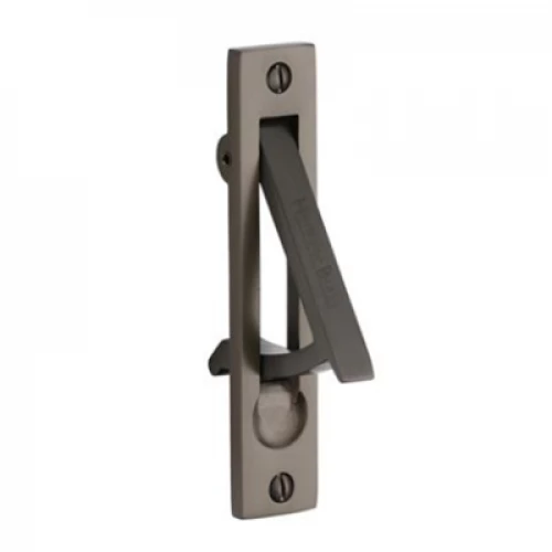 Classic gun metal edge pull door handle with modern detailing. Edge pull, recessed door handle UK. Brass door handles UK