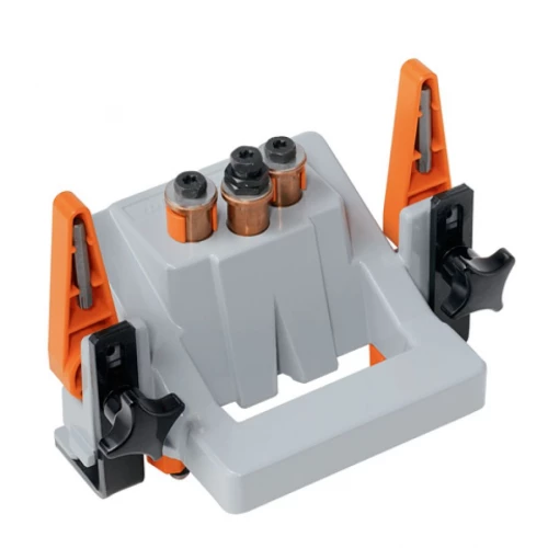 Ironmongery assembly hardware and jigs UK. Door handle, door hinges and cabinet hinges jigs.