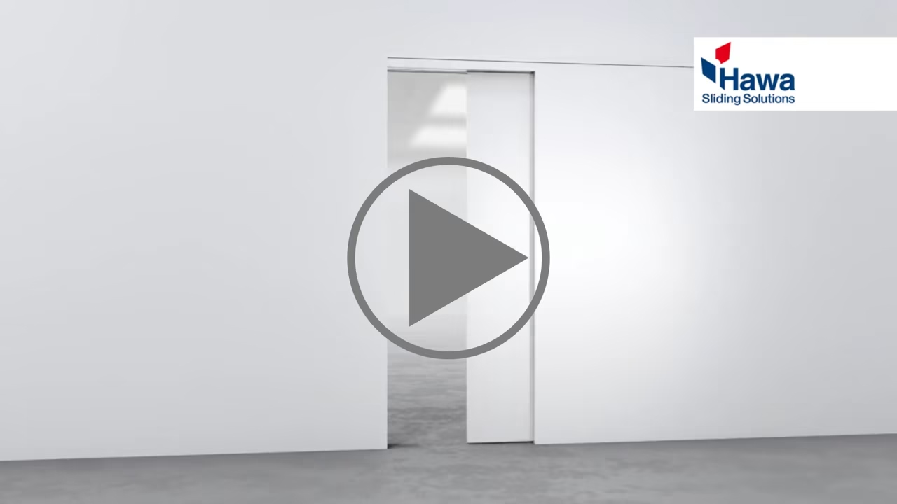 Hawa specialist sliding door hinges, pocket door hinges, sliding door runners, UK. Modern white wardrobe door hinge design